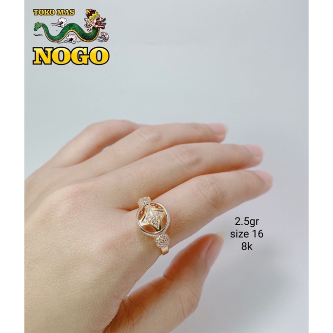 Cincin Batu Putih Emas Asli 2,5 gram