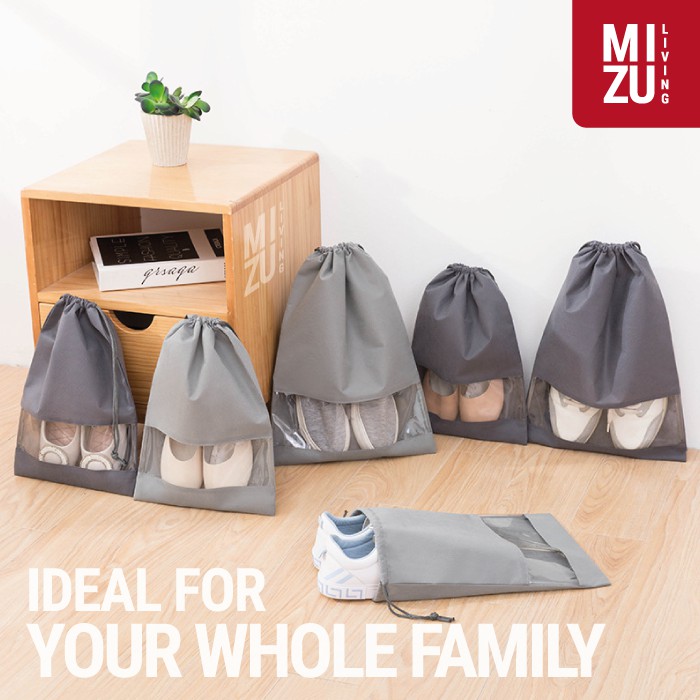 NEZUMI Travel Shoe Bag Tas Serut Sepatu Sandal Serbaguna Anti Debu Ventilasi-4