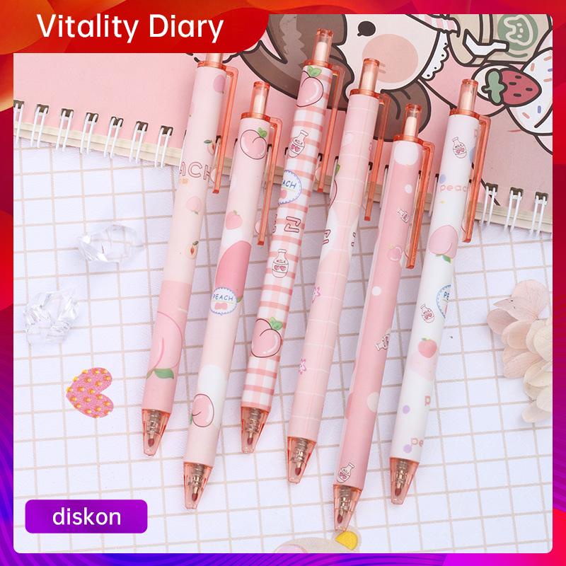 

【COD❤️】0.5mm Tip Siswa Pola Persik Gadis Lucu Jenis Pers Pena Gel Menulis Halus VDY