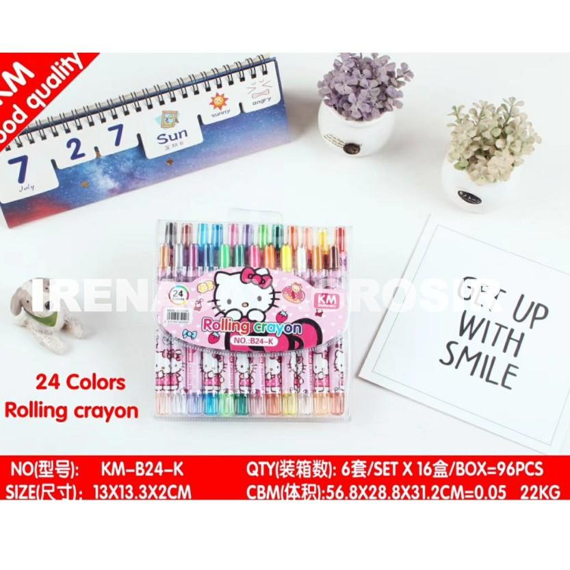 

[KODE YEVBT] IRENAJAYAGROSIR - ROLLING CRAYON KRAYON DENGAN 24 WARNA PENDEK KMB24