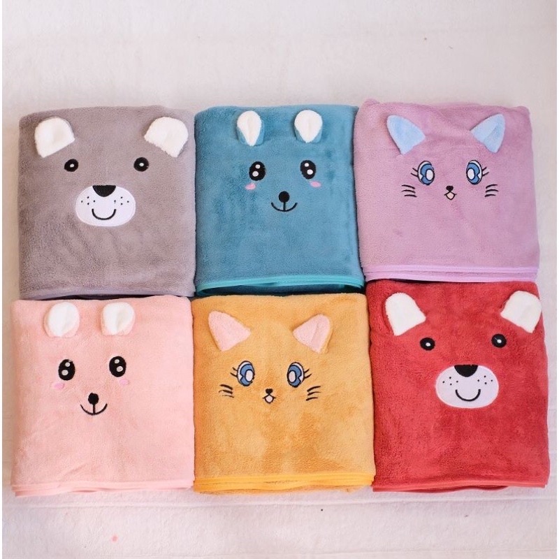 PROMO!! Handuk Microfiber Karakter 3D Telinga Boneka BESAR dan SEDANG