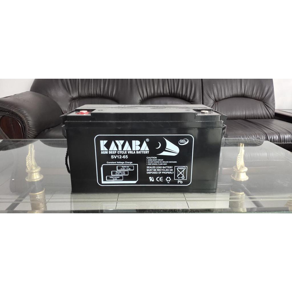 KAYABA BATERAI SOLAR PANEL / AKI VRLA 12V 65AH DEEP CYCLE AKI KERING KAYABA 12V 65AH