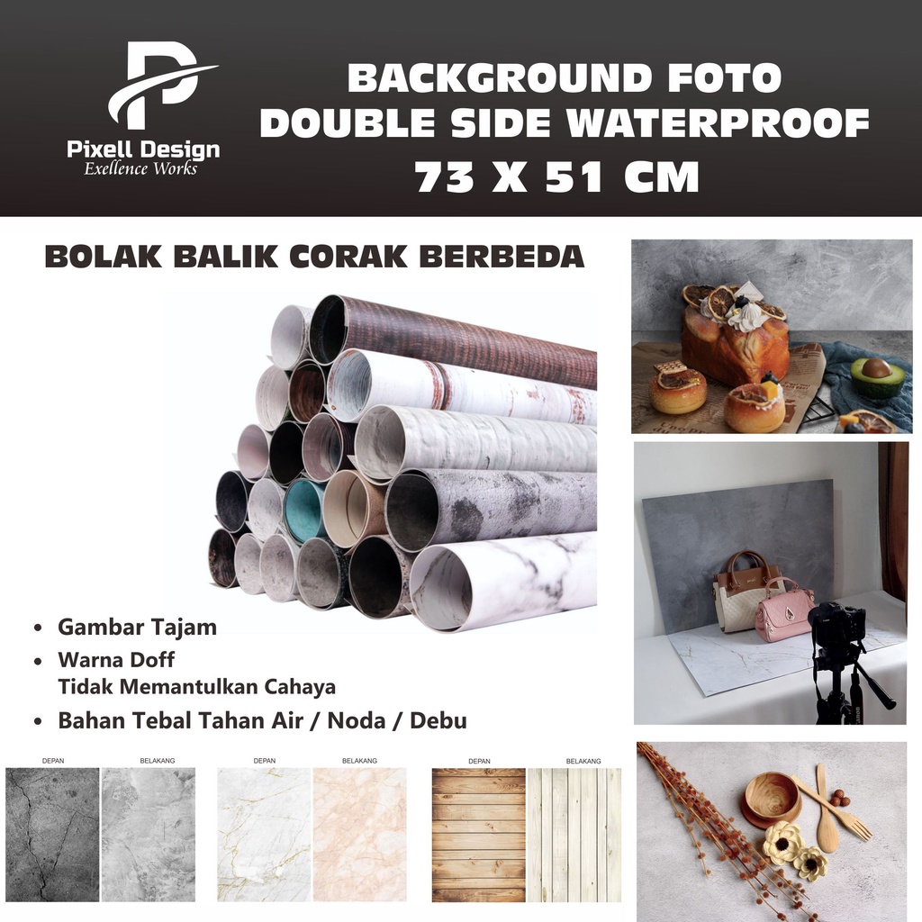 Background Foto Produk / Alas Foto Aesthetic Double Motif / Kayu / Abstrak / Marmer /Background Stud