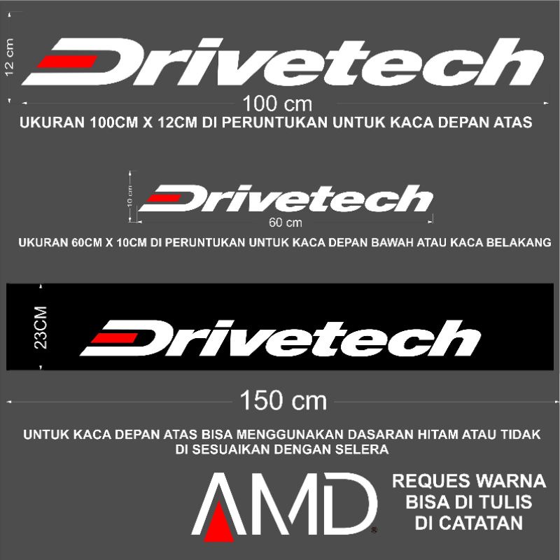 Stiker kaca depan sticker mobil stiker belakang mobil DRIVETECH