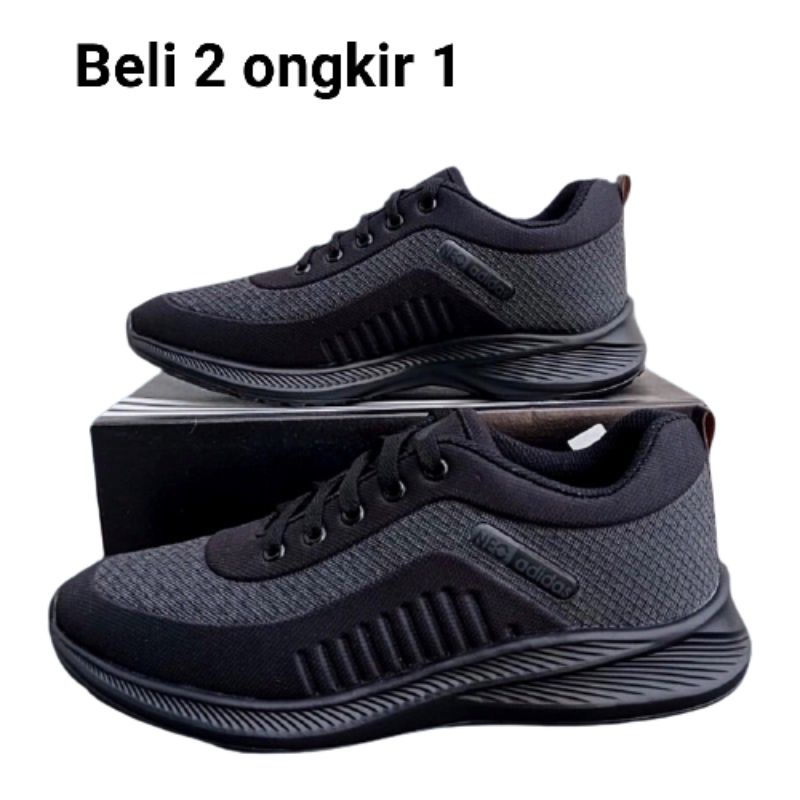 SEPATU SEKOLAH HITAM BLACK NEW PRIA WANITA SEPATU SPORT SIZE  36 - 43 PREMIUM SNEAKERS