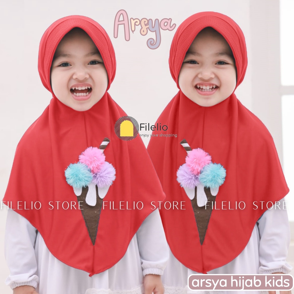 Kerudung Instan Anak TK Arsya / Hijab Anak TK Kekinian / Hijab Anak TK Ped Antem / Jilbab Anak Karakter Ice Cream / Jilbab Anak Perempuan / Jilbab Anak Jersey / Kerudung Anak TK / Bergo Anak Jersey / Bergo Anak TK/ Khimar Anak