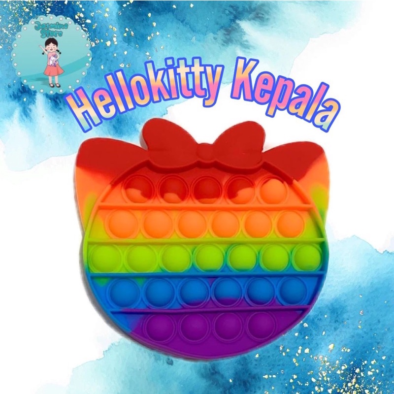 Ready Pop It Rainbow Murah/Fidget Pop It Rainbow Free Kelereng/Free Bonus-Hellokitty Kepala