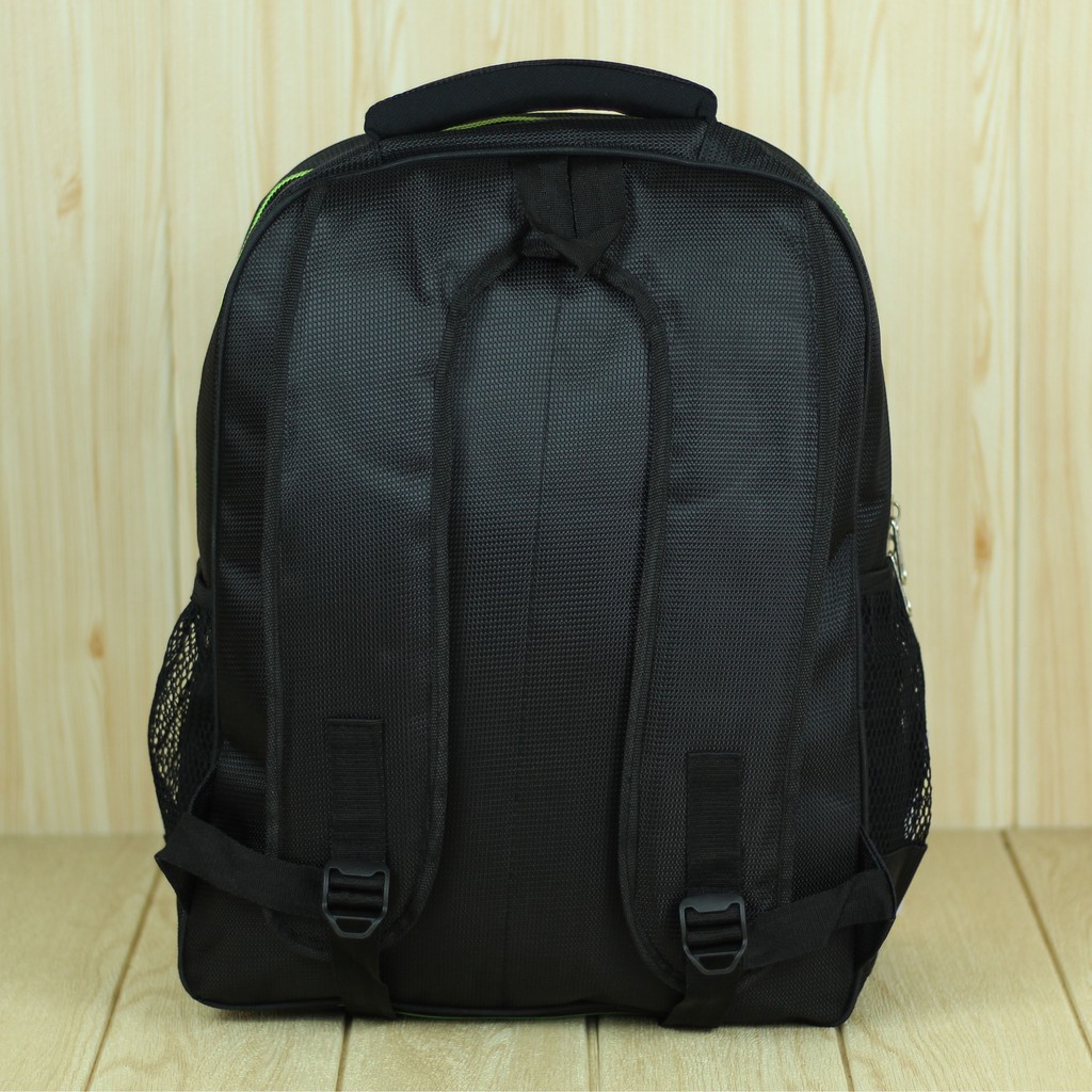 Ransel Laki Laki Polo Alfito Saku Hitam Hijau Tas Gendong Laptop Free Rain Cover Bahan Tebal Kuat