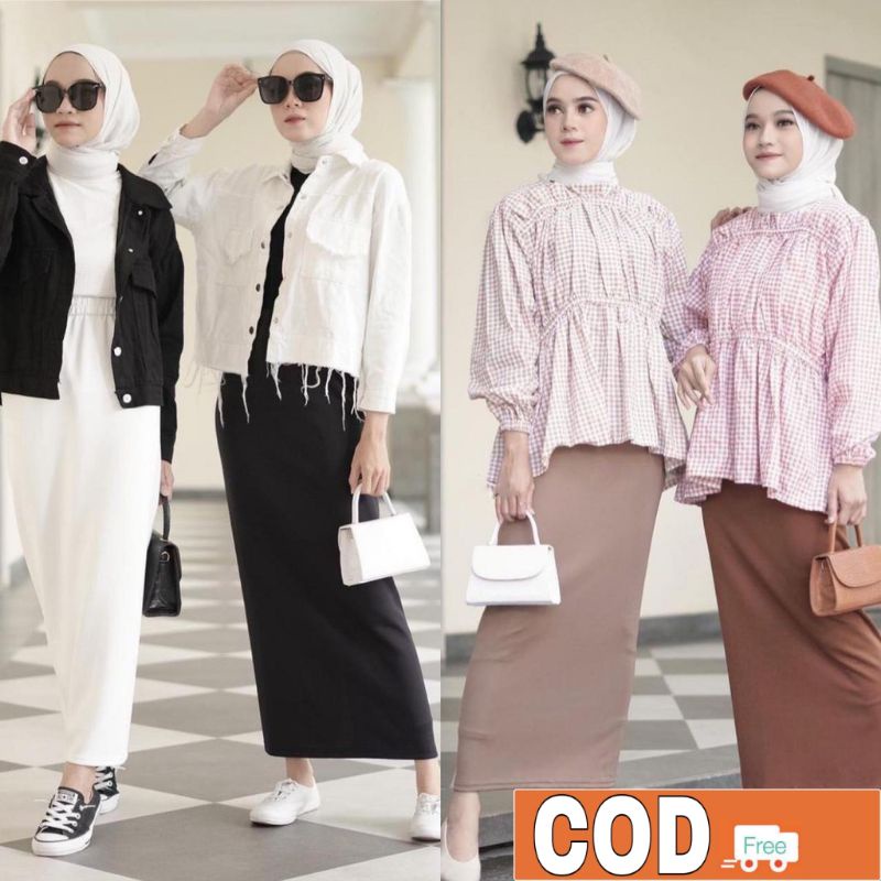 Fashion Wanita Model Rok Span Bahan Scuba grade A sekelas import