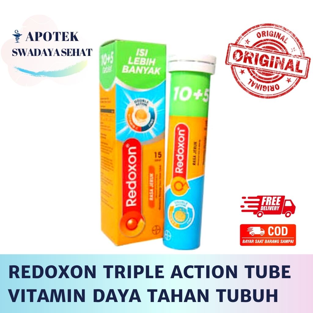 REDOXON TRIPLE ACTION Isi 15 Tablet Effervescent - Rasa Jeruk Tube Isi 10