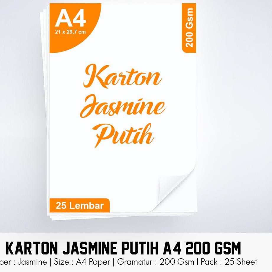 

Kirim Langsung Y08 Kertas JASMINE Putih (A4 / 200 Gsm / 1 pack = 25 lbr) V 7QI