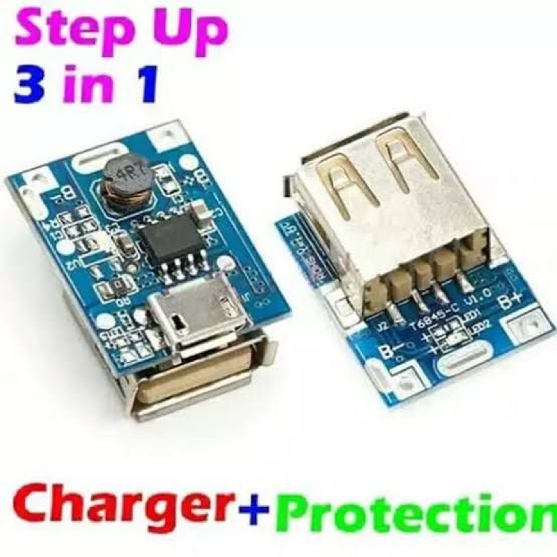 Module 3IN1 Step Up Plus Charging Plus Protection Kit For Power Bank Output 5V 1A