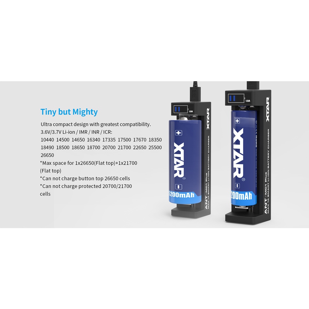 XTAR ANT MC1 PLUS CHARGER BATERRY 1 SLOT - Adijaya