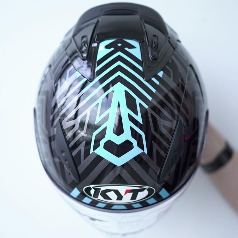 Helm KYT GALAXY Flat R BLACK DOFF & Motif Corak-7