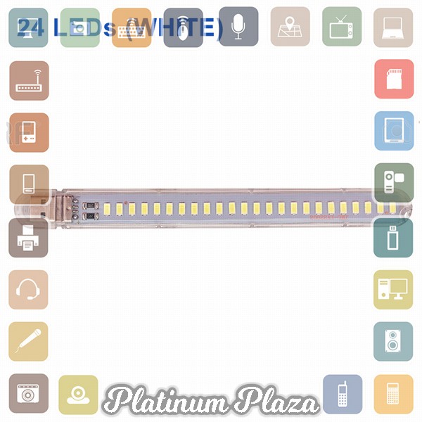 ZHMZH Lampu Belajar LED Strip Portable USB 24 LED 12W - SMD573 - White`2K8EVD-