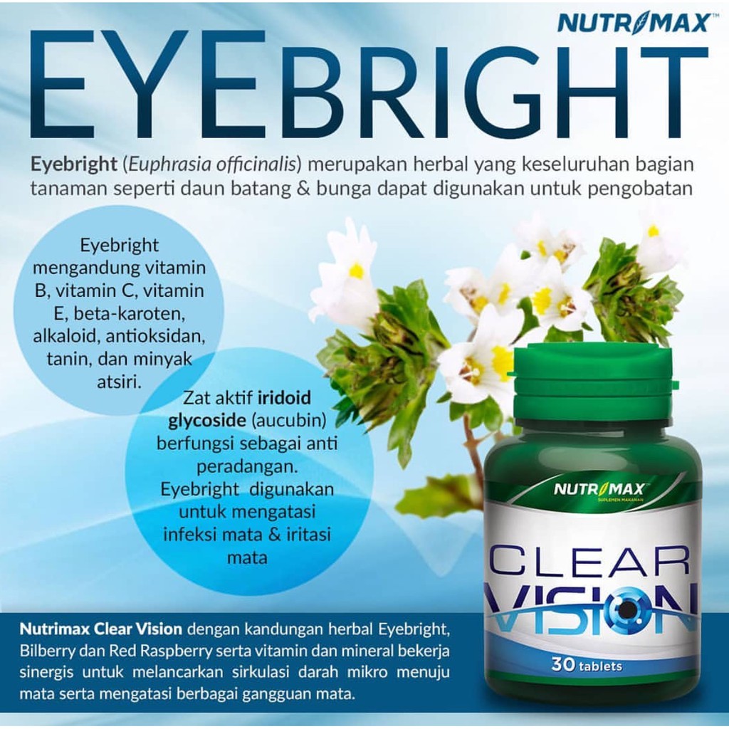 ORIGINAL Nutrimax Clear Vision With Eyebright Herb 30s BPOM / Vitamin Mata Minus / LEDI MART