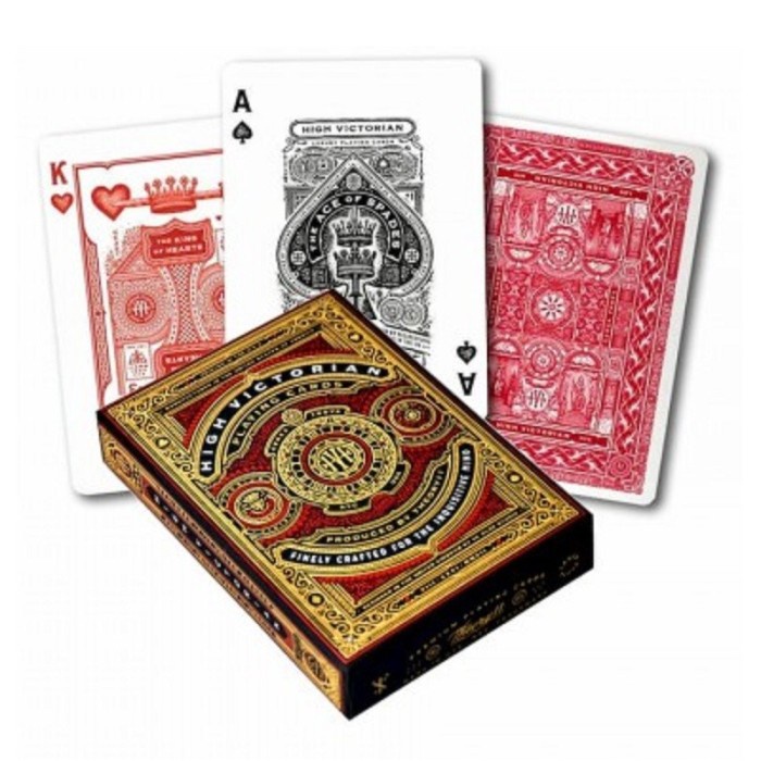 THEORY11 HIGH VICTORIAN RED playing card kartu remi poker sulap import