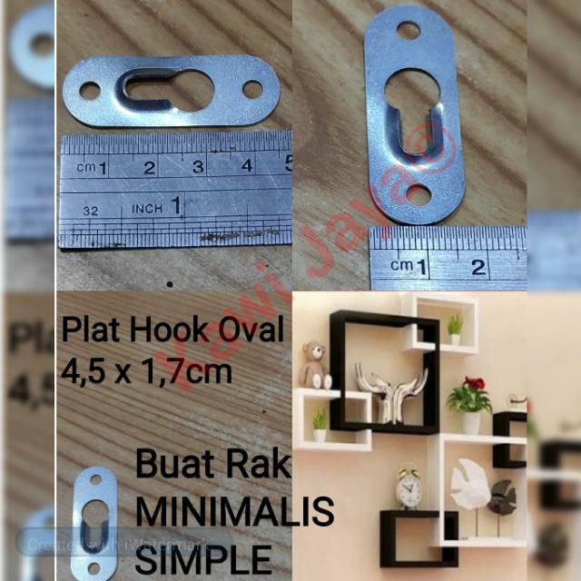 Ambalan Plat Gantungan Hook Oval  Pigura Floating Shelves 