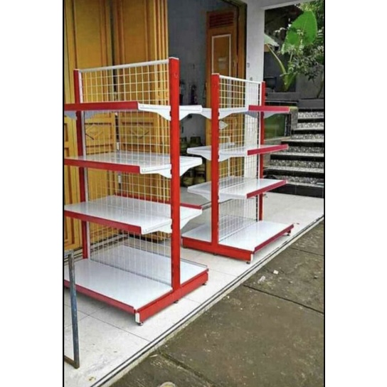 rak gondola supermarket double T 120 4 susun