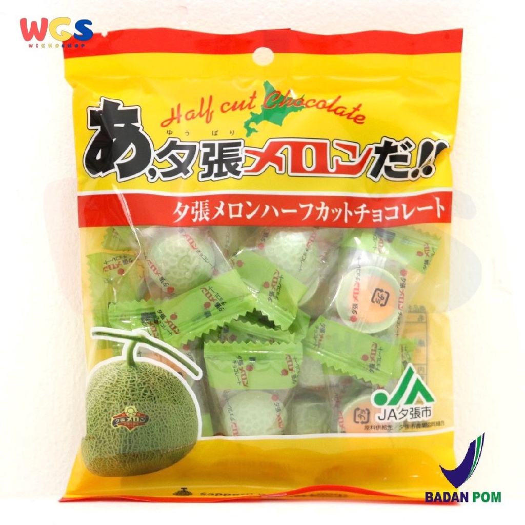 Permen Sapporo Hokkaido Yubari Melon Half Cut Chocolate 16 pcs x 5 gr
