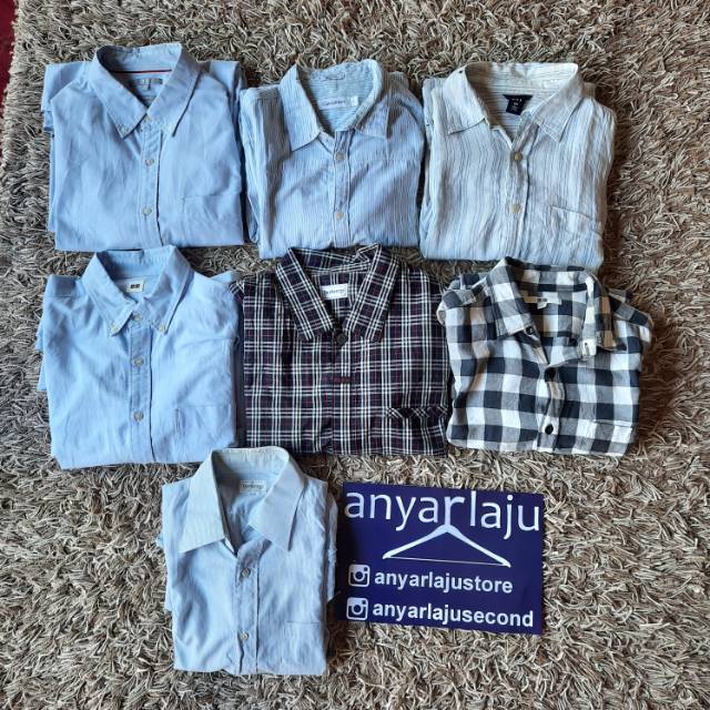 Borongan kemeja second uniqlo ori