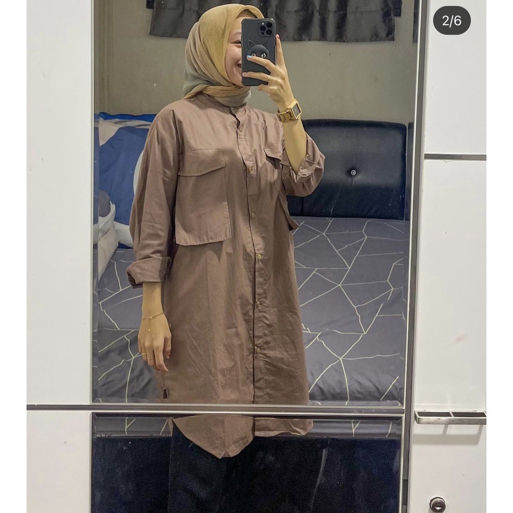 Tq88indonesia Fashion Baju Tunik Wanita Terbaru / PITAYA OVERSIZE TUNIC Busui / Busana Casual Muslimah / Ootd Kekinian / Outfit