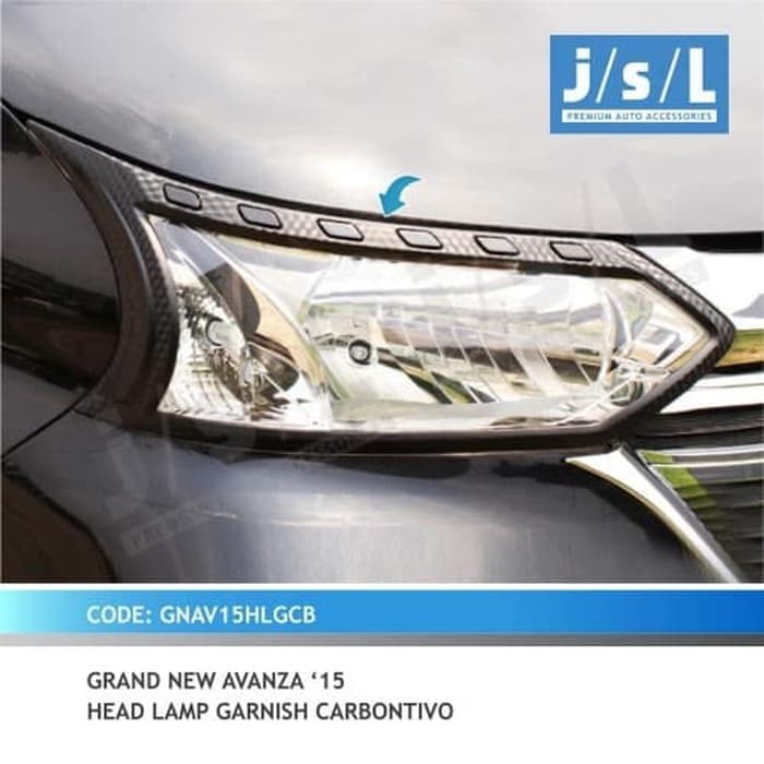 Garnish Lampu Depan Grand New Avanza / Great new Xenia Carbontivo