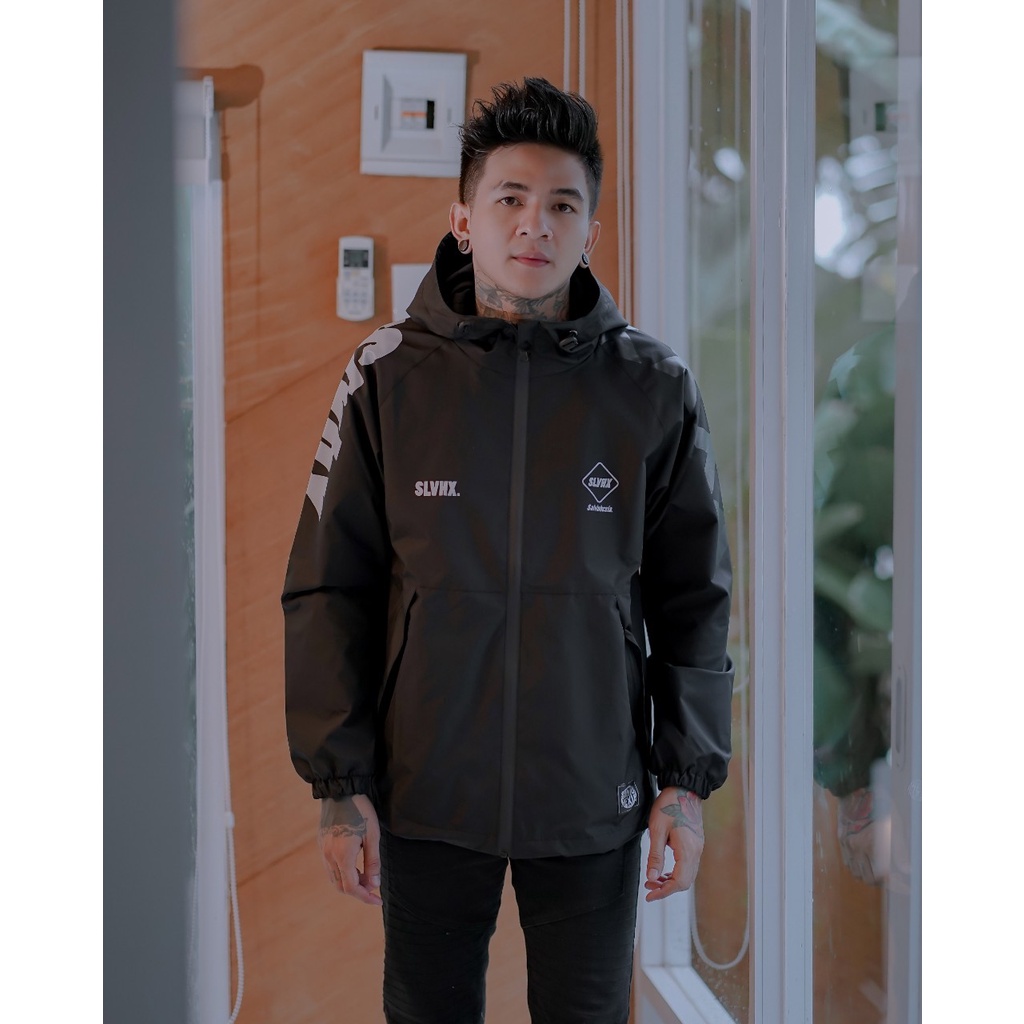 JAKET PRIA - JAKET PARASUT CASUAL SALVIO HEXIA - JAKET PARASUT PRIA - JAKET PRIA PARASUT - JAKET WP-Casual Hitam Lucky