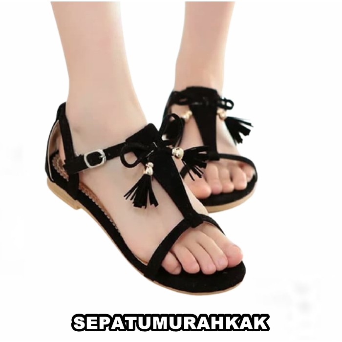 Sandal Flat Cantik Kekinian Wanita Remaja Perempuan Cewek Sandal Flat Cantik Kekinian Wanita Remaja Perempuan Cewek