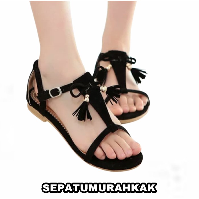  Sandal  Flat Cantik Kekinian Wanita Remaja  Perempuan Cewek 