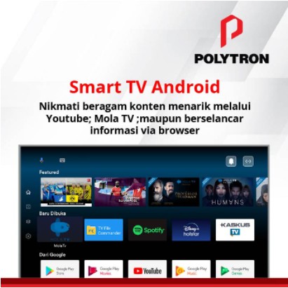 Polytron LED Smart Android TV 50&quot; 4K UHD Digital Soundbar 50BUA8859