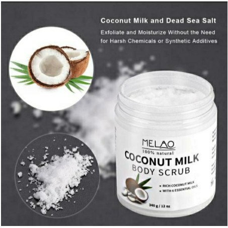 Salt Coconut MELAO Naturals Body Scrub Body Pure Bath Milk / Body Scrub Coconut Milk