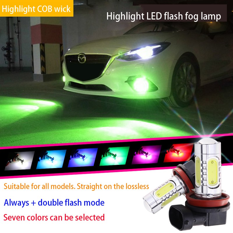 1Pcs【In stock】7.5W COB Car LED Fog lights H1 H3 H4 H7 H11 9005 flash Fog lamp H16