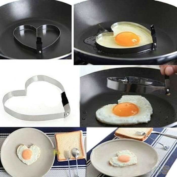 Alat Cetakan Telur Karakter Stainless - EGG MOLD LOVE BUNGA BINTANG ValensiaHair