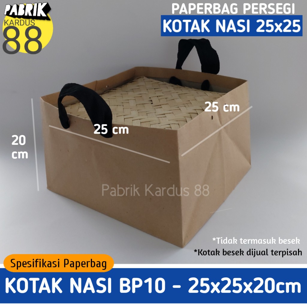 

ISI 12 BIJI paper bag murah 25x25x20 bp10 tas dus kotak nasi berkat paperbag polos