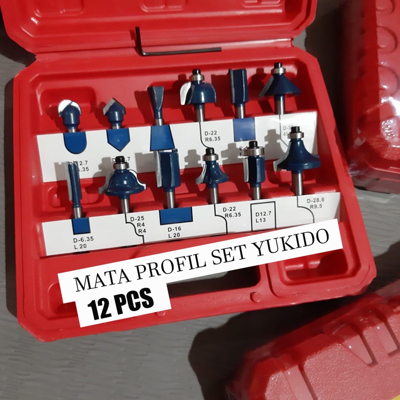 PAKET MESIN ROUTER / PROPIL KAYU MIKAYORH-345-370 + MATA ROUTER KAYU SET 12PCS TRIMER MIKAYO