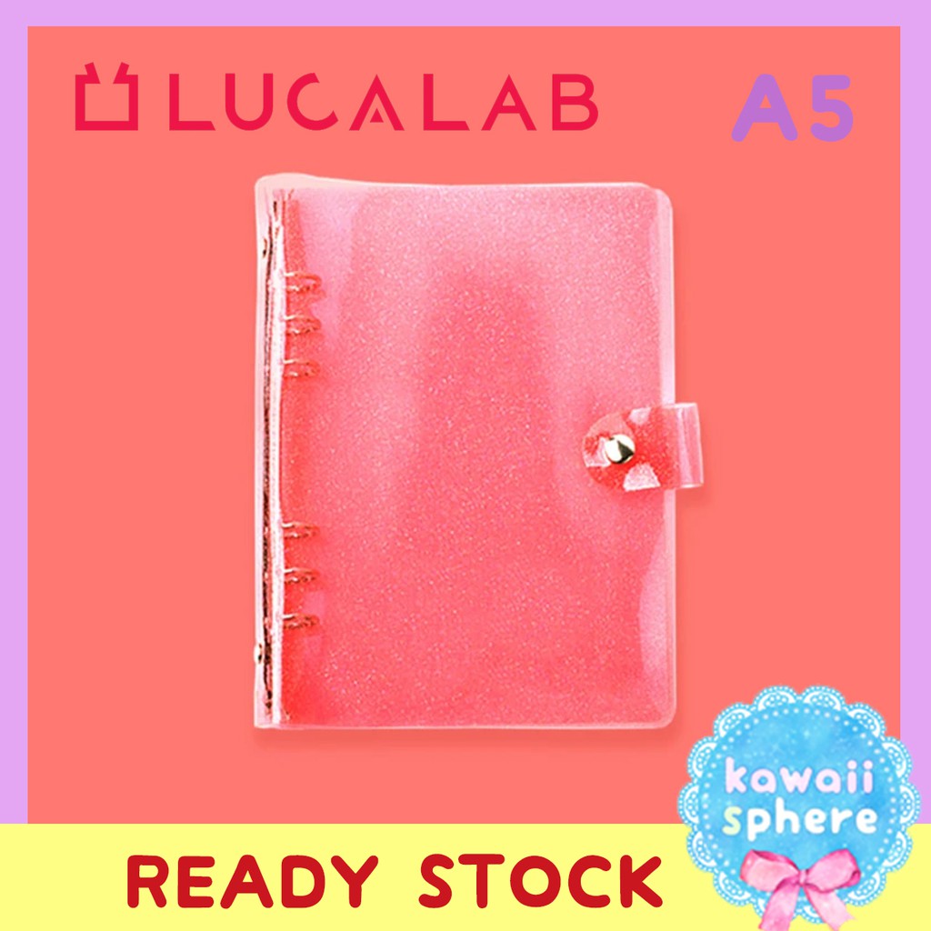 

Lucalab Ring Binder A5 6-Holes PVC cover only | Glitter Pink