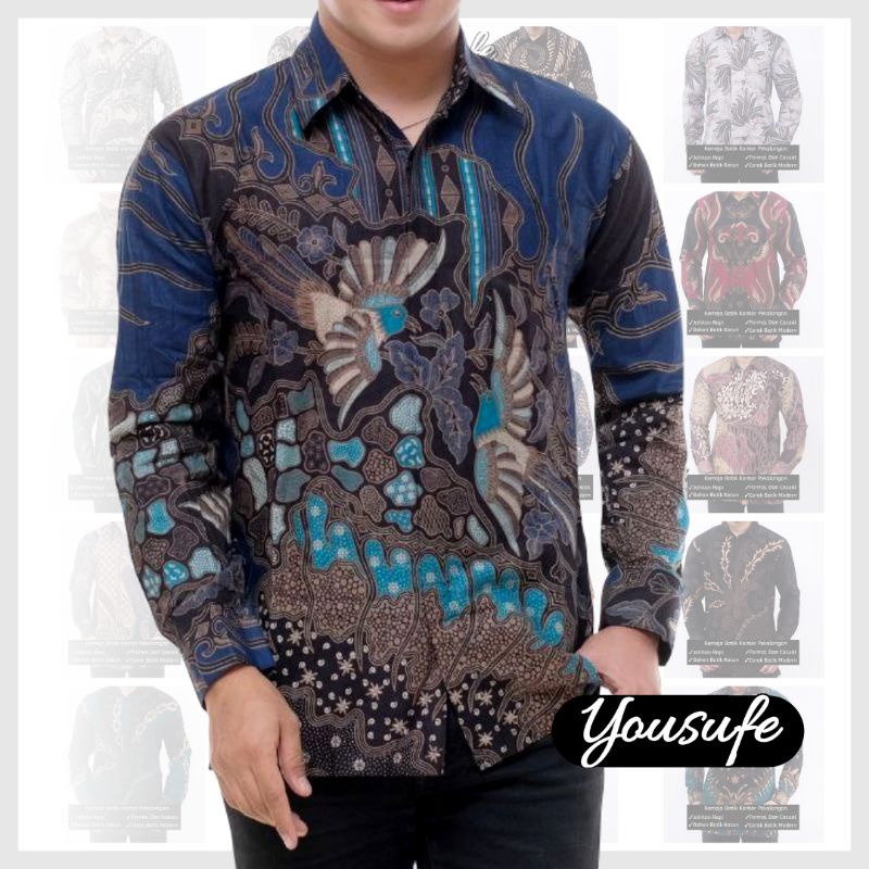 Kemeja Batik Pria Lengan Panjang Terbaru Motif Kekinian Bisa Seragam Kantor Kerja Hajatan Halus Katun Tidak Pasaran Tidak Panas Shopee Murah Cod Kode BB01A