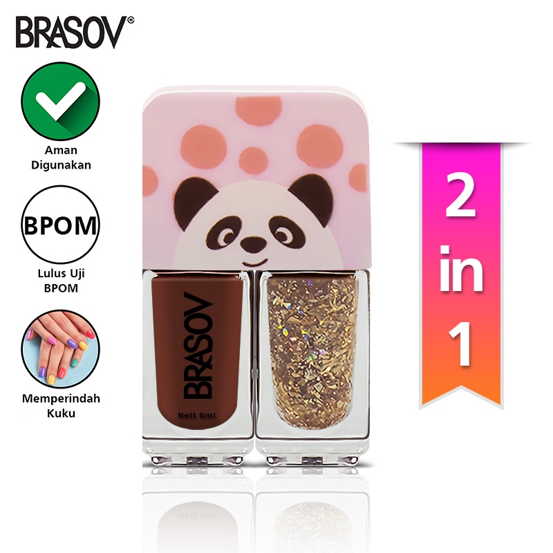 BRASOV Kutek / Cat Kuku Nail Polish 2 In 1 6 ML Kutex BPOM