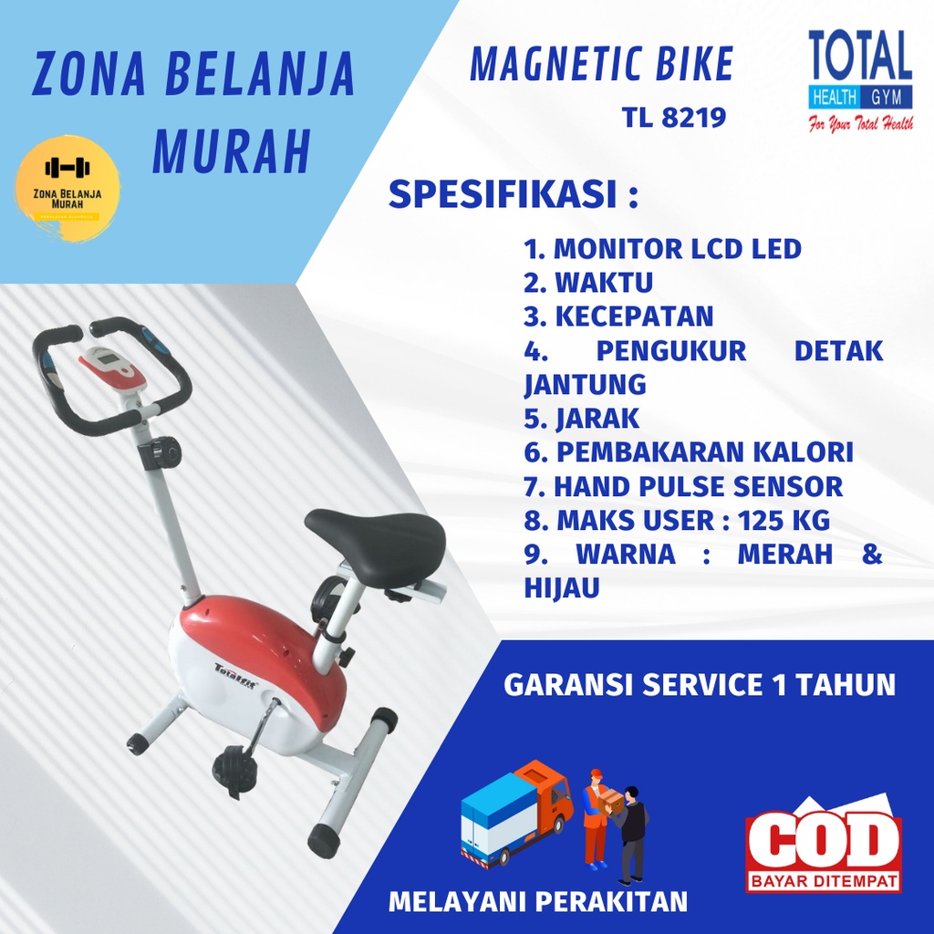 Jual Alat Olahraga Fitness Sepeda Statis Tl Magnetic Bike Total Gym Shopee Indonesia