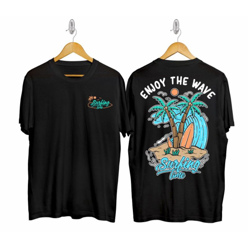 kaos surfing time / kaos enjoy the wave / Kaos distro pria / kaos pria / kaos pantai pria / kos oblo