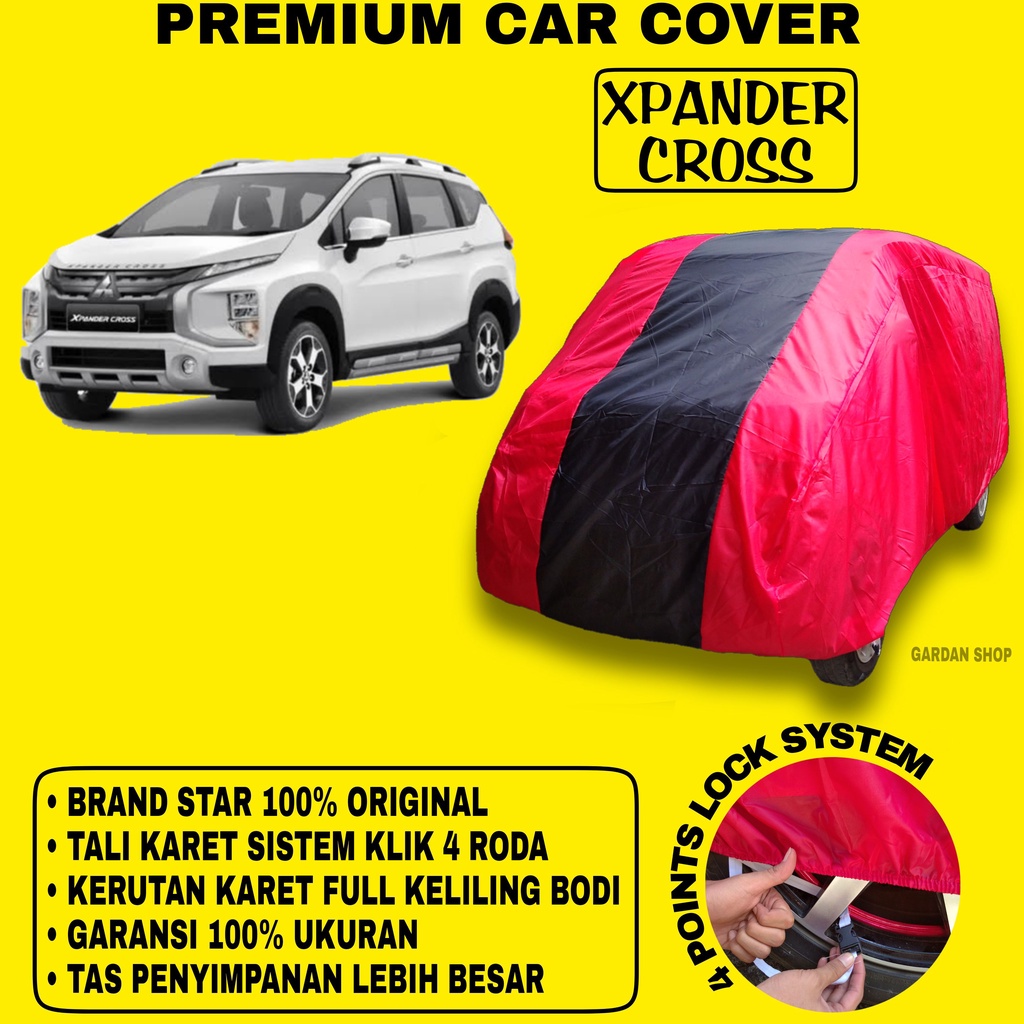 Body Cover XPANDER CROSS MERAH HITAM Penutup Bodi Mobil Xpander Cross Waterproof PREMIUM