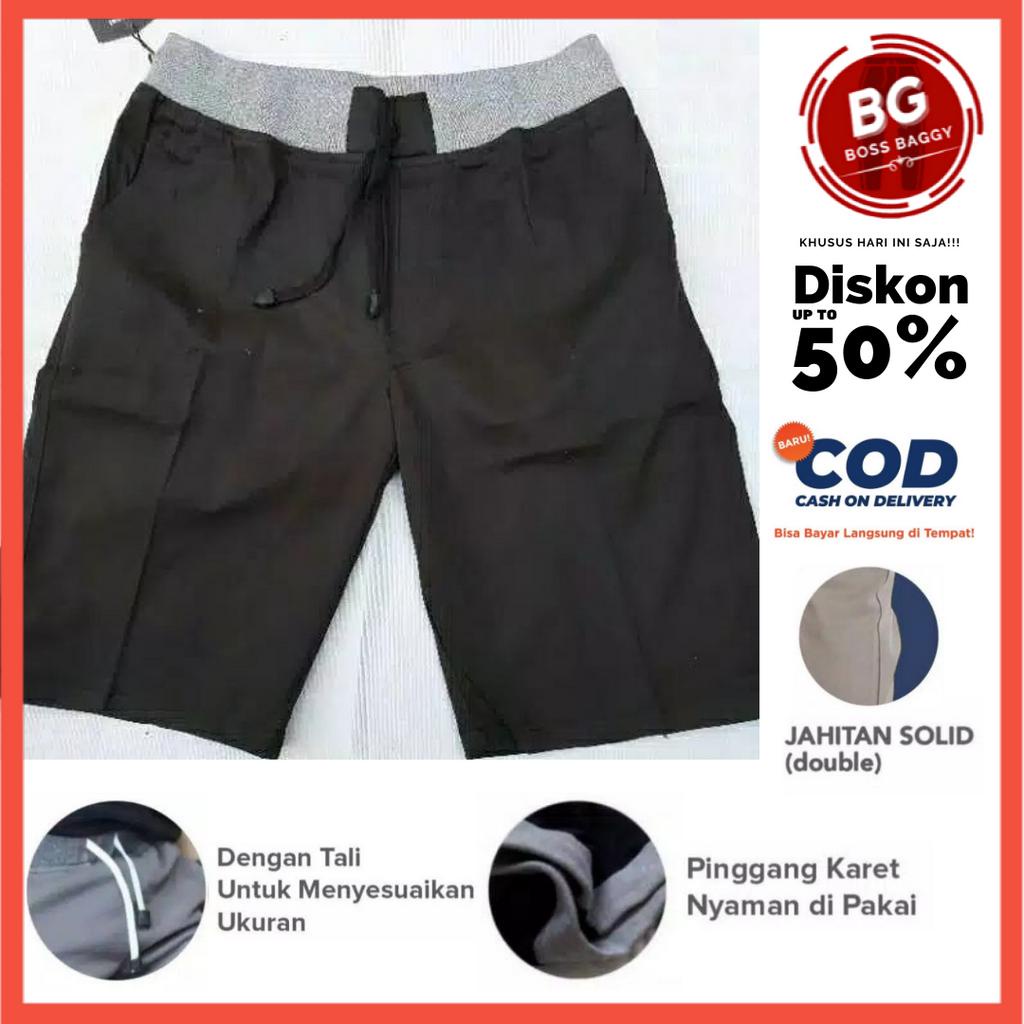 CELANA CHINO PENDEK PRIA PINGGANG KARET / RIP BAHAN PREMIUM