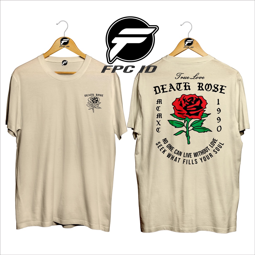 Kaos Distro Surfing True Love Death Rose Cotton Combed 30s Premium