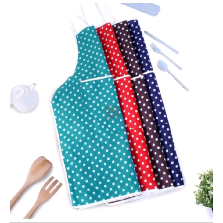 Celemek Anak Apron Kain Polkadot Apron Masak Kain Celemek Dapur