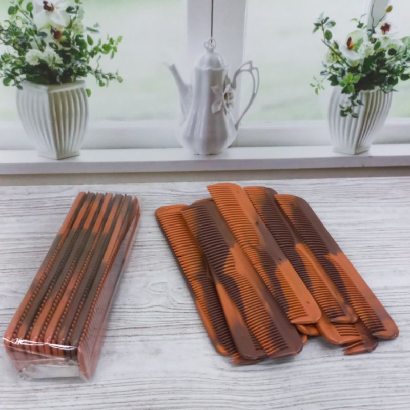 Sisir Saku Full 13Cm Coklat Isi 12Pcs