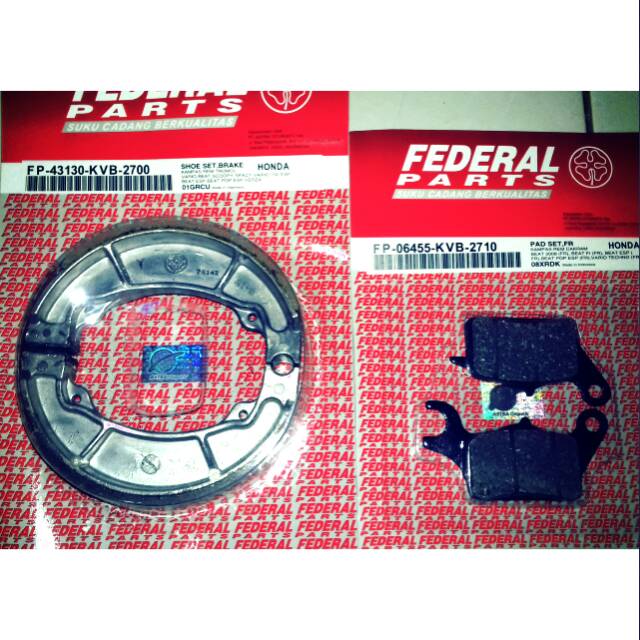 Paket kampas rem matic honda asli federal depan + belakang for all beat Vario spacy Scoopy 100% original