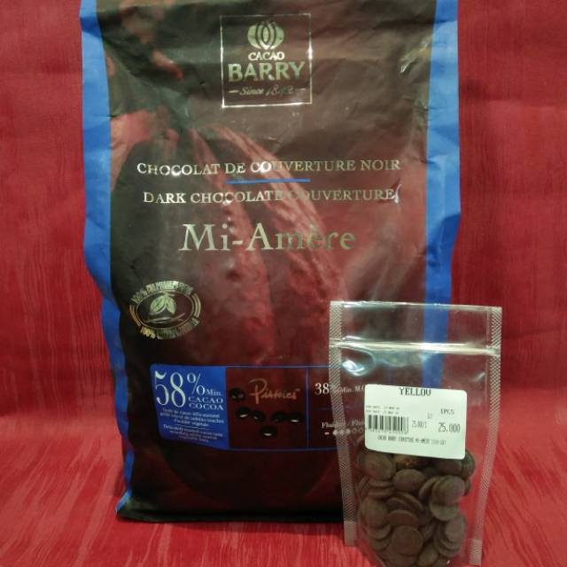 

Cacao Barry Couverture Mi-Amere 58% (100 gr) repack dari kemasan 5 kg
