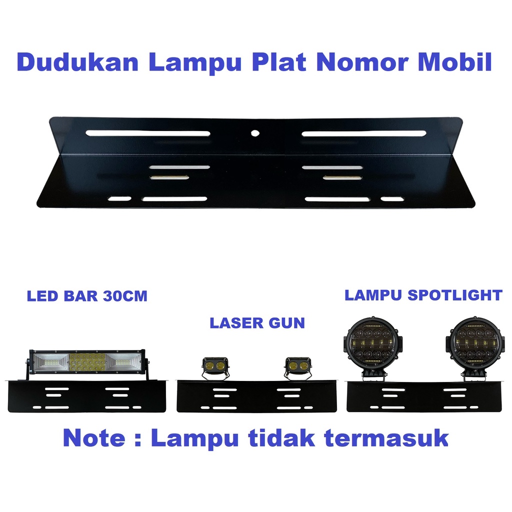 Dudukan Bracket Lampu LED Tembak Tatakan Braket Besi Breket Tanduk Bumper Plat Nomor Sorot Mobil Universal Foglamp