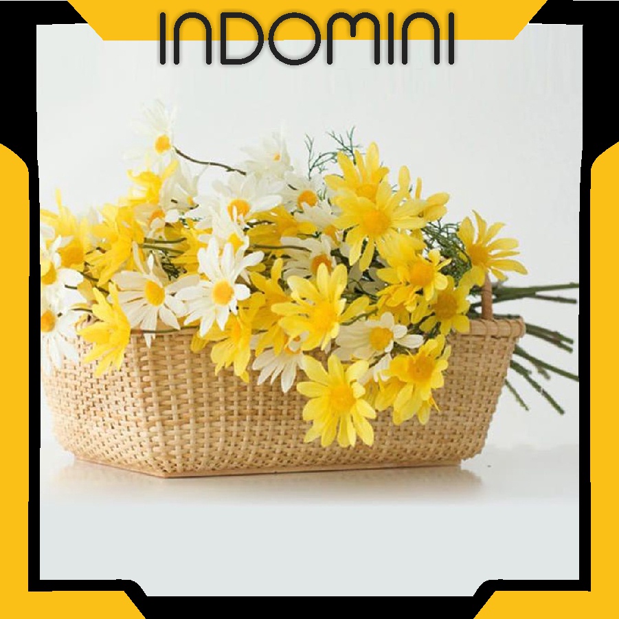 INDOMINI F001 Buket Bunga Daisy Blossom Aster Artificial Tanaman Hias Daisi Krisan Persia Daun Matahari Palsu Plastik